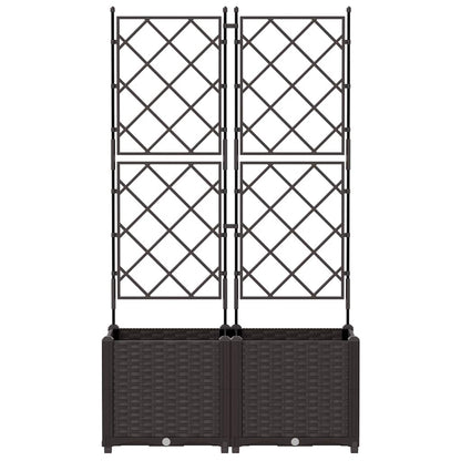 Vaso da Giardino con Trellis 2 pcs Marrone 80 x 40 x 143 cm PP - homemem39