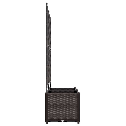 Vaso da Giardino con Trellis 2 pcs Marrone 80 x 40 x 143 cm PP - homemem39