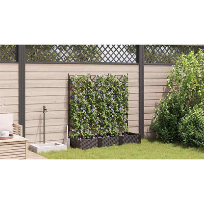 Vaso da Giardino con Trellis 3 pcs Marrone 120 x 40 x 125.5 cm - homemem39