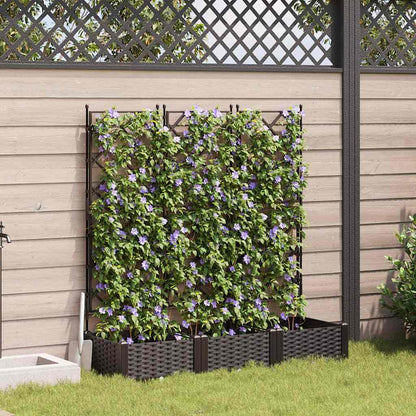 Vaso da Giardino con Trellis 3 pcs Marrone 120 x 40 x 125.5 cm - homemem39