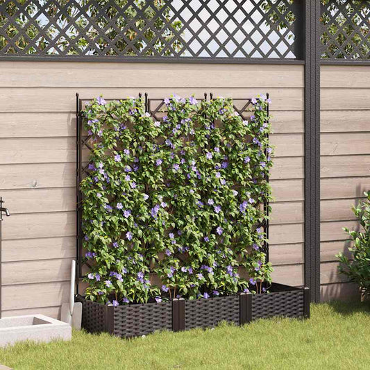 Vaso da Giardino con Trellis 3 pcs Marrone 120 x 40 x 125.5 cm - homemem39