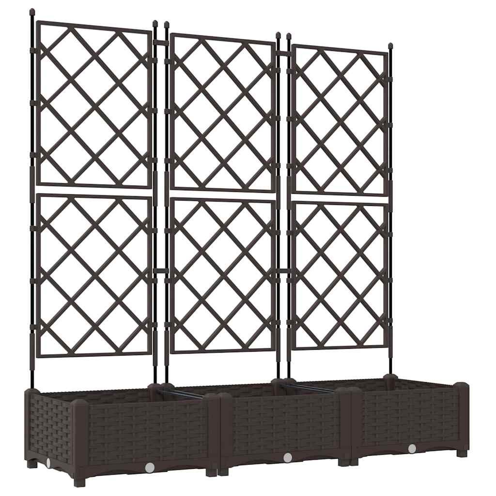 Vaso da Giardino con Trellis 3 pcs Marrone 120 x 40 x 125.5 cm - homemem39