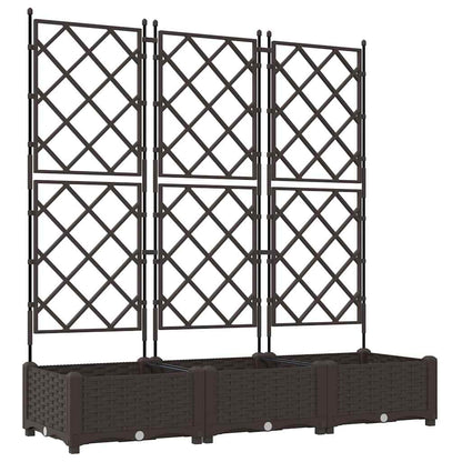 Vaso da Giardino con Trellis 3 pcs Marrone 120 x 40 x 125.5 cm - homemem39