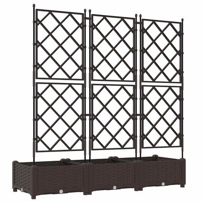 Vaso da Giardino con Trellis 3 pcs Marrone 120 x 40 x 125.5 cm - homemem39