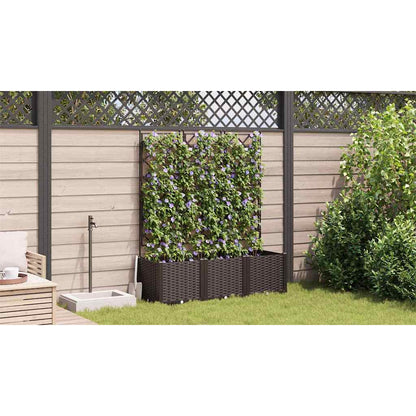 Vaso da Giardino con Trellis 3 pcs Marrone 120 x 40 x 143 cm PP - homemem39