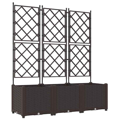 Vaso da Giardino con Trellis 3 pcs Marrone 120 x 40 x 143 cm PP - homemem39