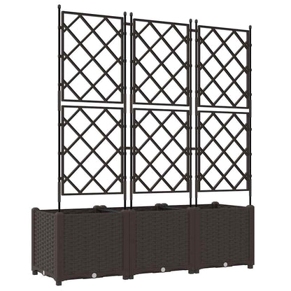 Vaso da Giardino con Trellis 3 pcs Marrone 120 x 40 x 143 cm PP - homemem39