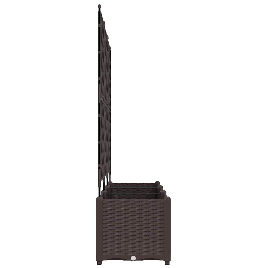 Vaso da Giardino con Trellis 3 pcs Marrone 120 x 40 x 143 cm PP - homemem39
