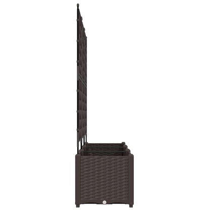Vaso da Giardino con Trellis 3 pcs Marrone 120 x 40 x 143 cm PP - homemem39