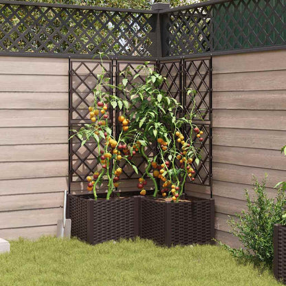 Vaso da giardino 3 pcs Marrone 80 x 80 x 143 cm Acciaio