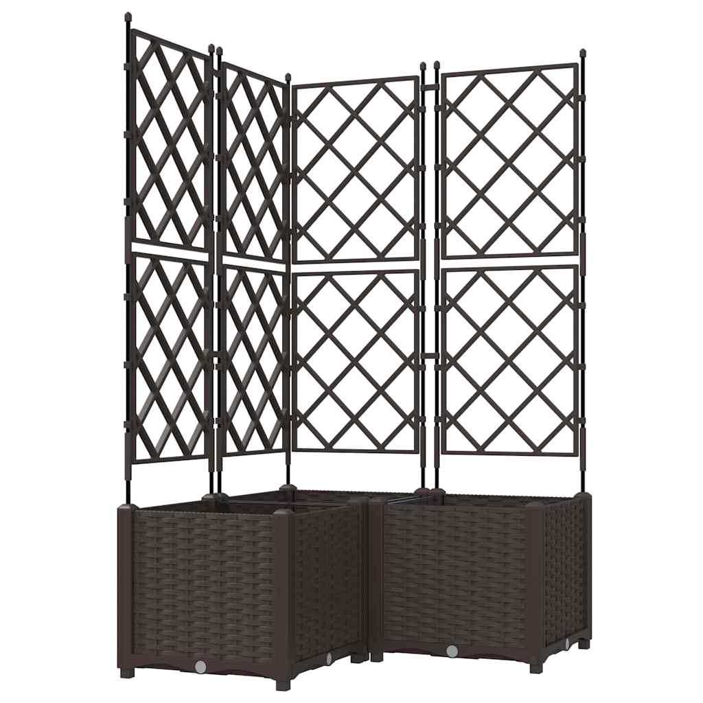 Vaso da giardino 3 pcs Marrone 80 x 80 x 143 cm Acciaio
