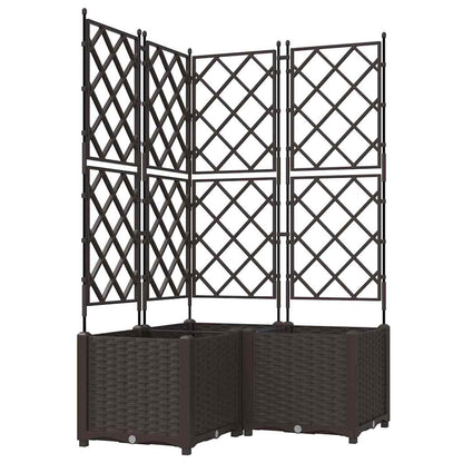 Vaso da giardino 3 pcs Marrone 80 x 80 x 143 cm Acciaio
