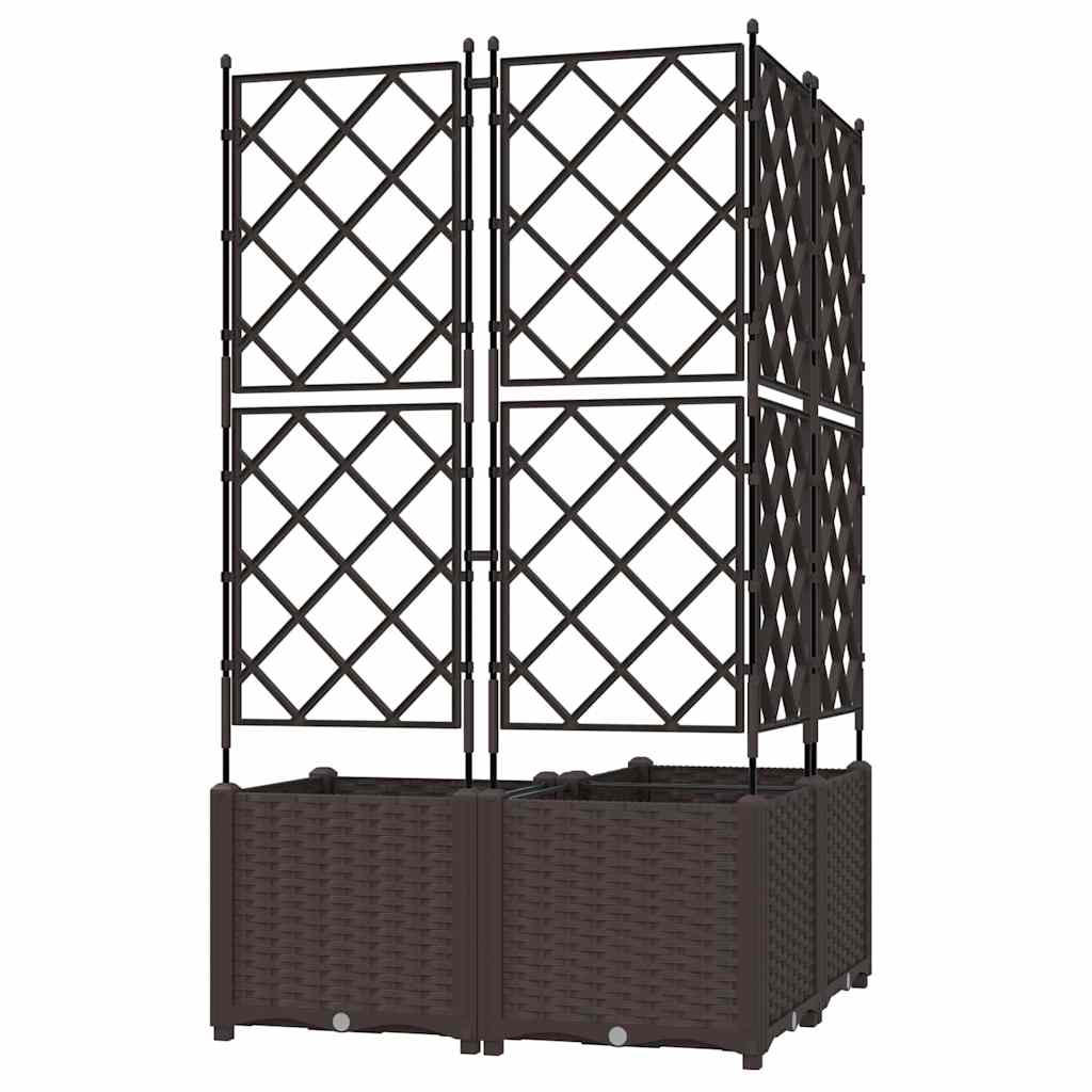 Vaso da giardino 3 pcs Marrone 80 x 80 x 143 cm Acciaio