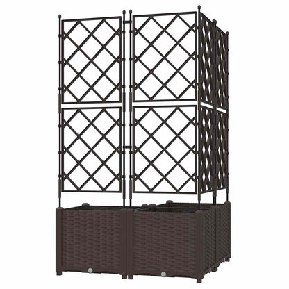 Vaso da giardino 3 pcs Marrone 80 x 80 x 143 cm Acciaio