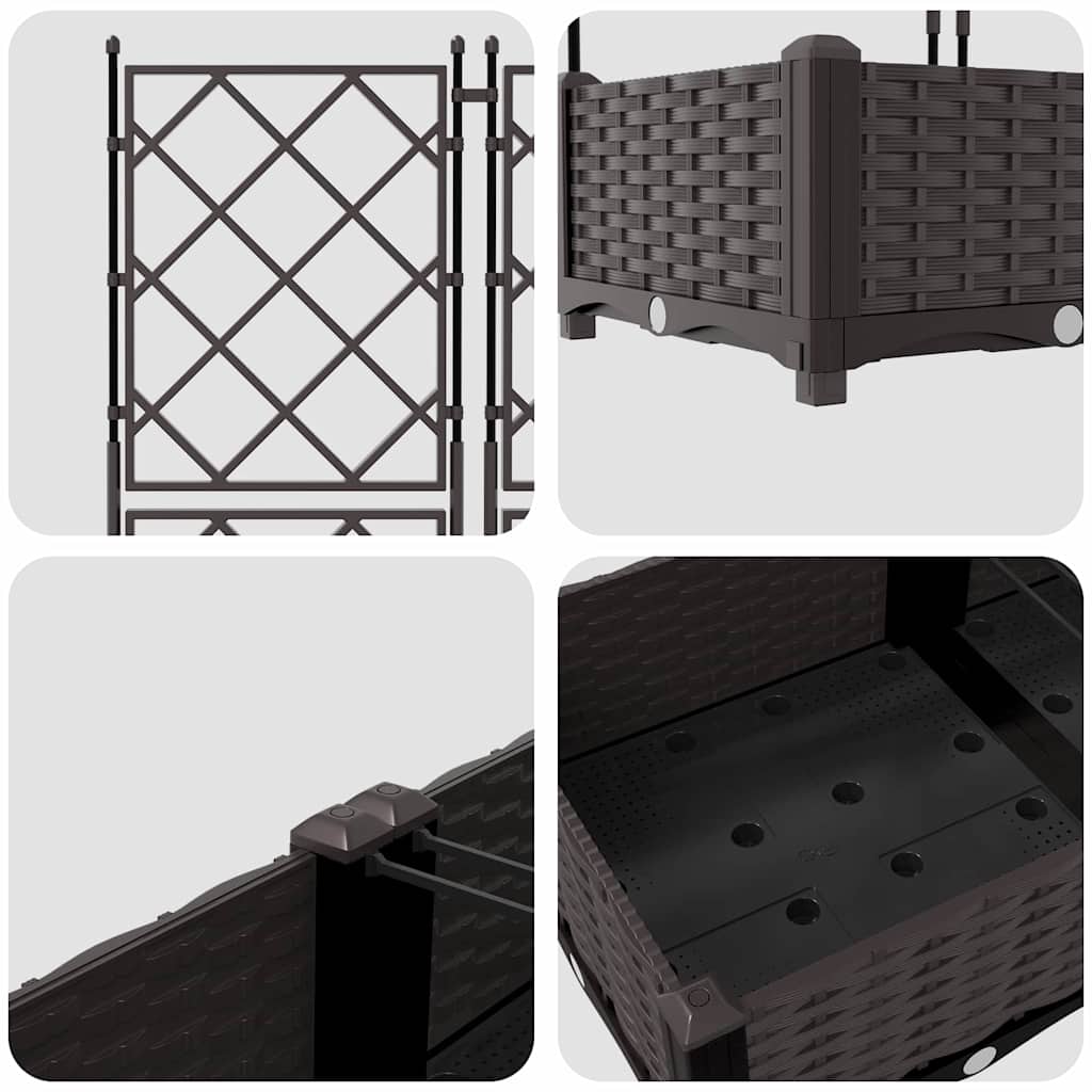 Vaso da giardino 5 pcs Marrone 120 x 120 x 125,5 cm Plastica | homemem39