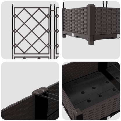 Vaso da giardino 5 pcs Marrone 120 x 120 x 125,5 cm Plastica | homemem39