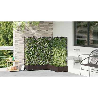 Vaso da giardino 5 pcs Marrone 120 x 120 x 125,5 cm Plastica | homemem39