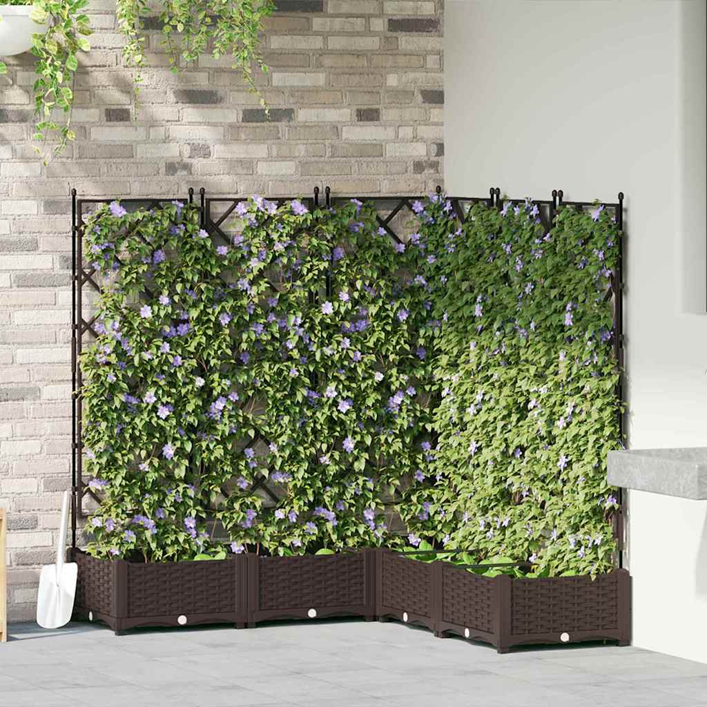 Vaso da giardino 5 pcs Marrone 120 x 120 x 125,5 cm Plastica