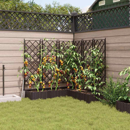 Vaso da giardino 5 pcs Marrone 120 x 120 x 125,5 cm Plastica | homemem39