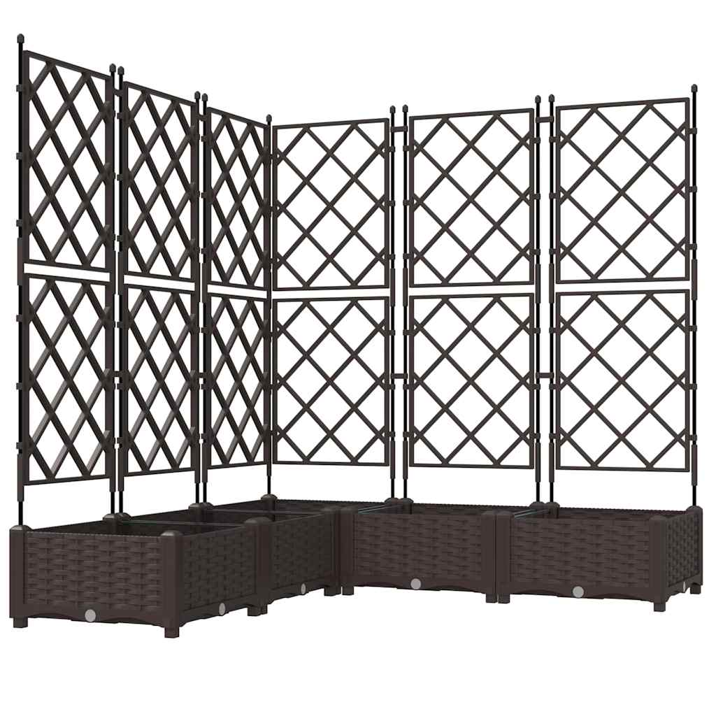 Vaso da giardino 5 pcs Marrone 120 x 120 x 125,5 cm Plastica | homemem39