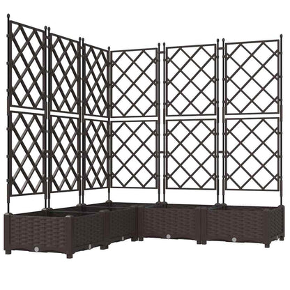 Vaso da giardino 5 pcs Marrone 120 x 120 x 125,5 cm Plastica | homemem39