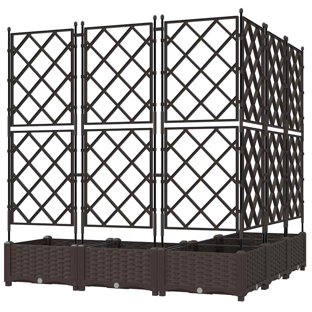 Vaso da giardino 5 pcs Marrone 120 x 120 x 125,5 cm Plastica | homemem39
