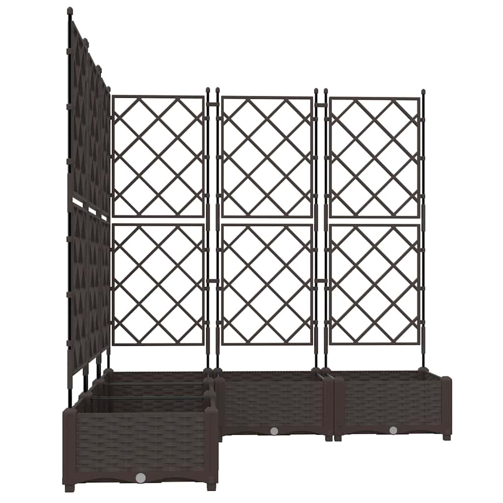 Vaso da giardino 5 pcs Marrone 120 x 120 x 125,5 cm Plastica | homemem39