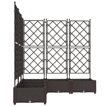 Vaso da giardino 5 pcs Marrone 120 x 120 x 125,5 cm Plastica | homemem39
