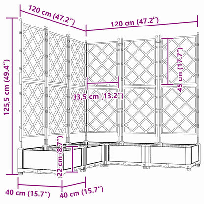 Vaso da giardino 5 pcs Marrone 120 x 120 x 125,5 cm Plastica | homemem39