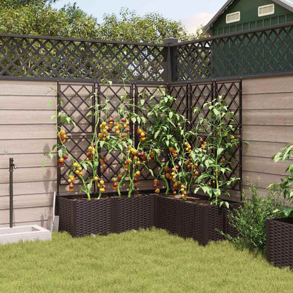 Vaso da giardino 5 pz Marrone 120 x 120 x 143 cm PP