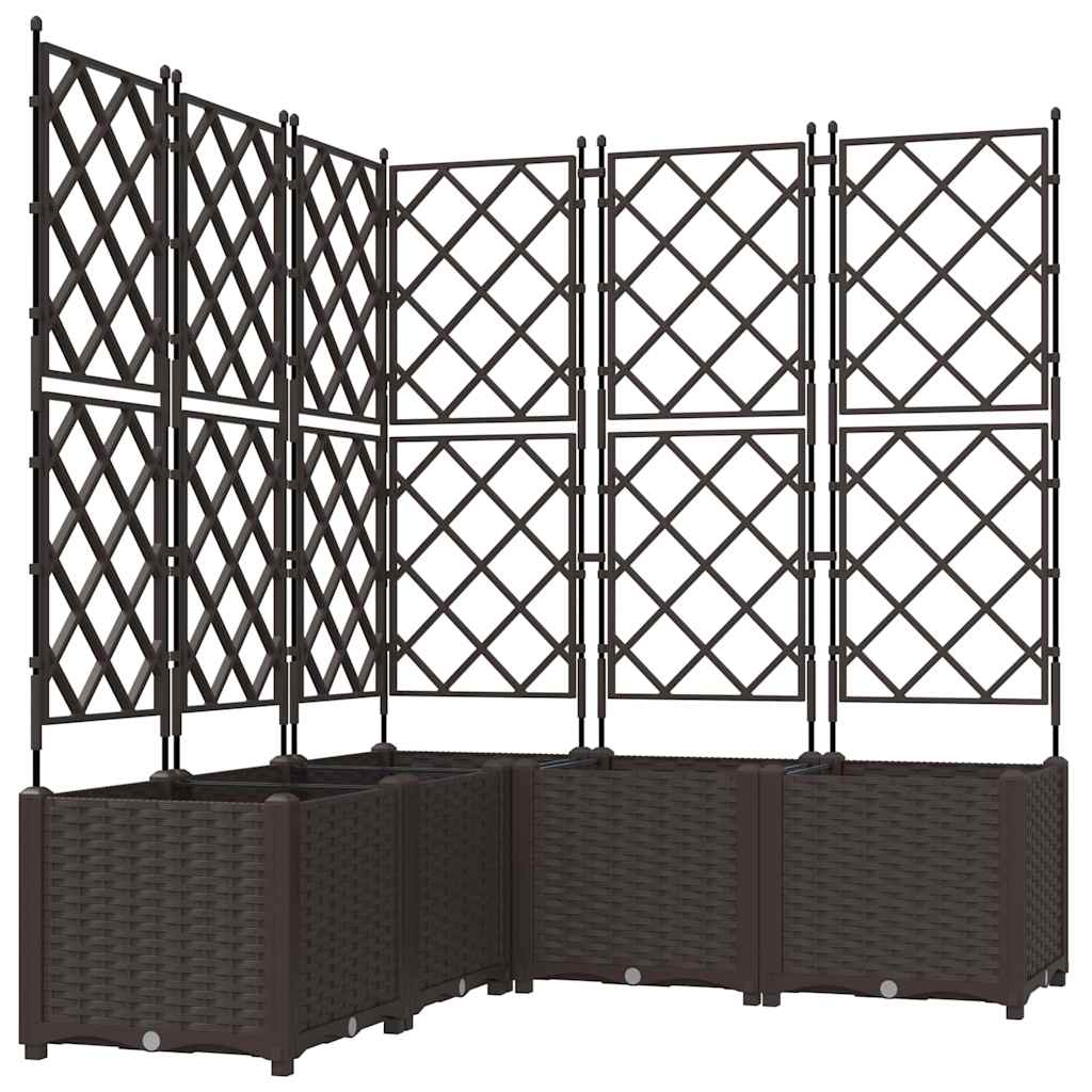 Vaso da Giardino con Trellis 5 pcs Marrone 120 x 120 x 143 cm - homemem39