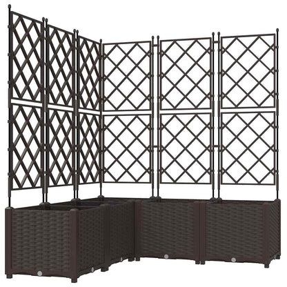 Vaso da Giardino con Trellis 5 pcs Marrone 120 x 120 x 143 cm - homemem39