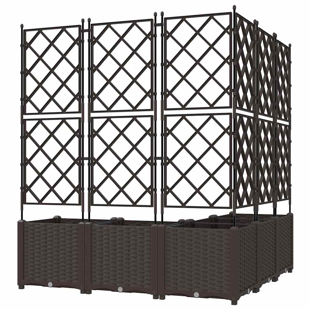 Vaso da Giardino con Trellis 5 pcs Marrone 120 x 120 x 143 cm - homemem39