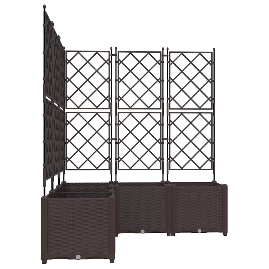 Vaso da Giardino con Trellis 5 pcs Marrone 120 x 120 x 143 cm - homemem39
