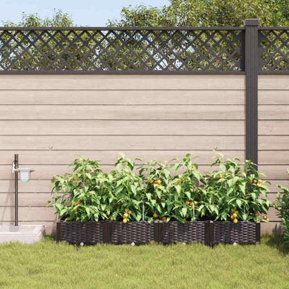 Vaso da giardino 4 pcs Marrone 160 x 40 x 22 cm Plastica | homemem39