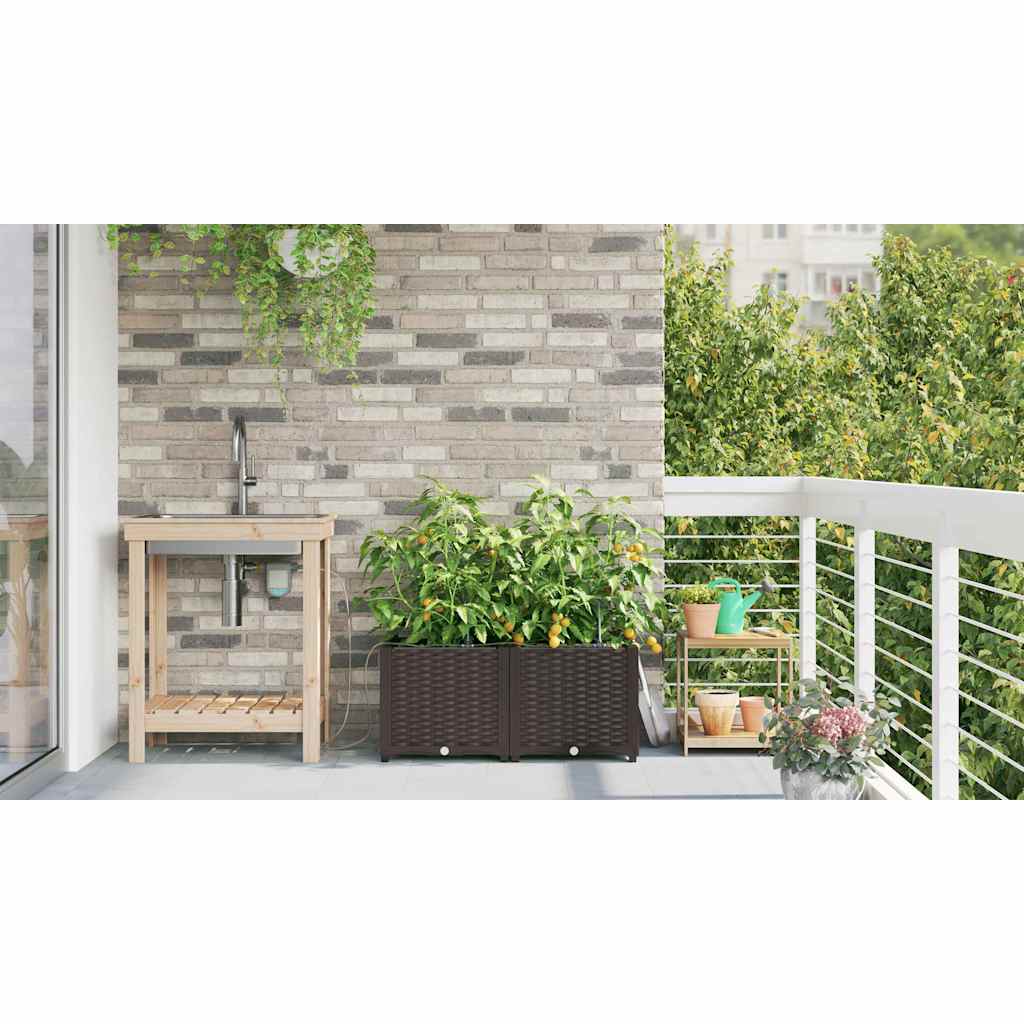 Vasi da giardino Marrone 80 x 40 x 37.5 cm Acciaio - homemem39