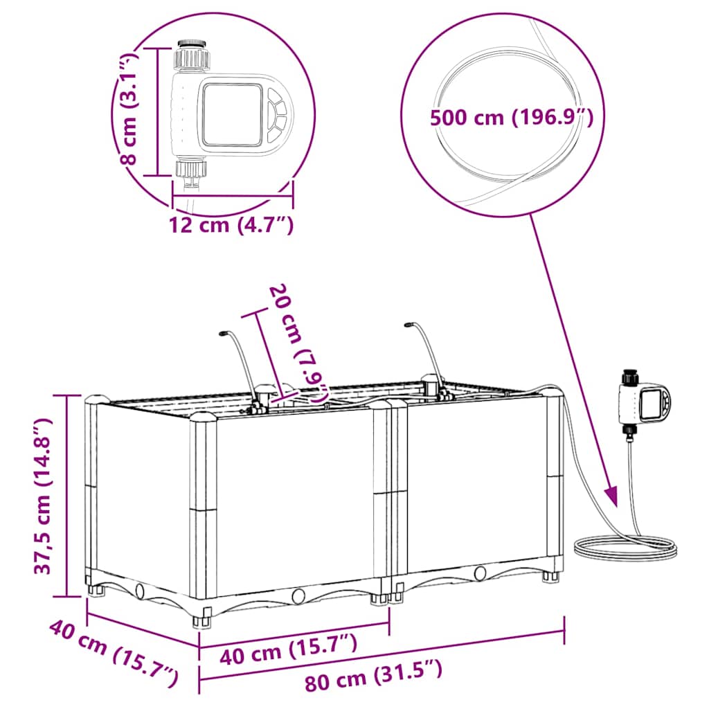 Vasi da giardino Marrone 80 x 40 x 37.5 cm Acciaio - homemem39