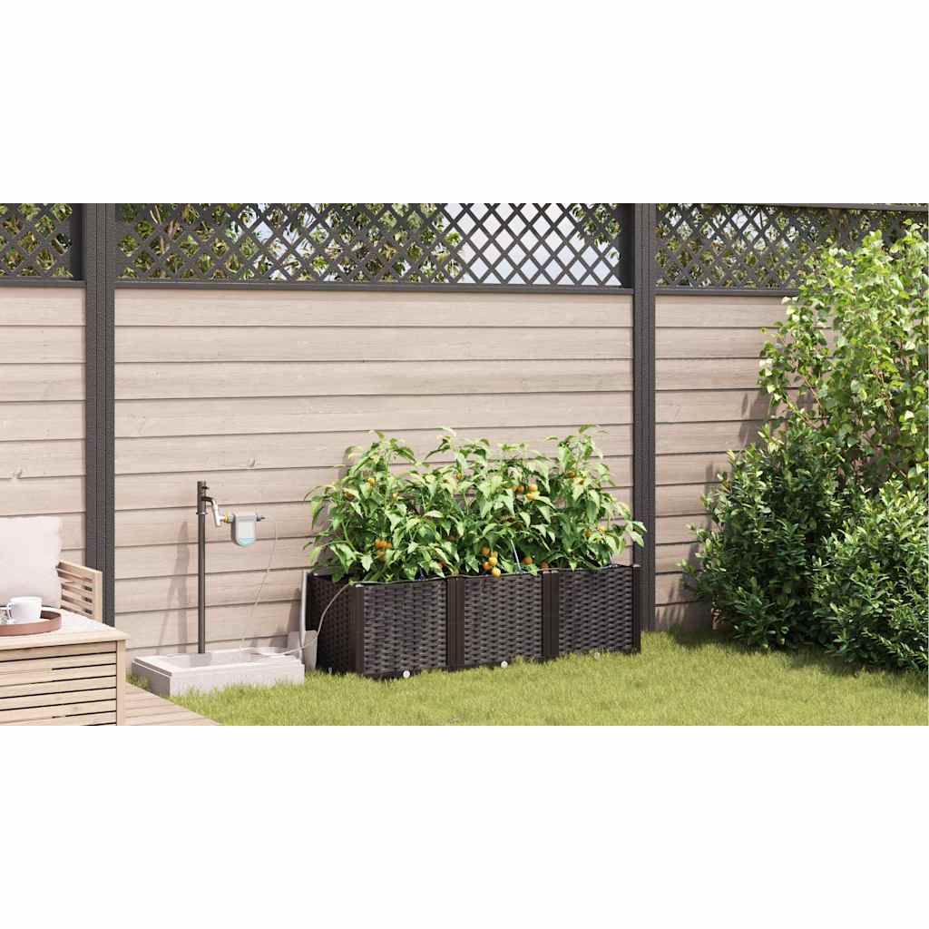Vasi da giardino Marrone 120 x 40 x 37.5 cm Acciaio - homemem39
