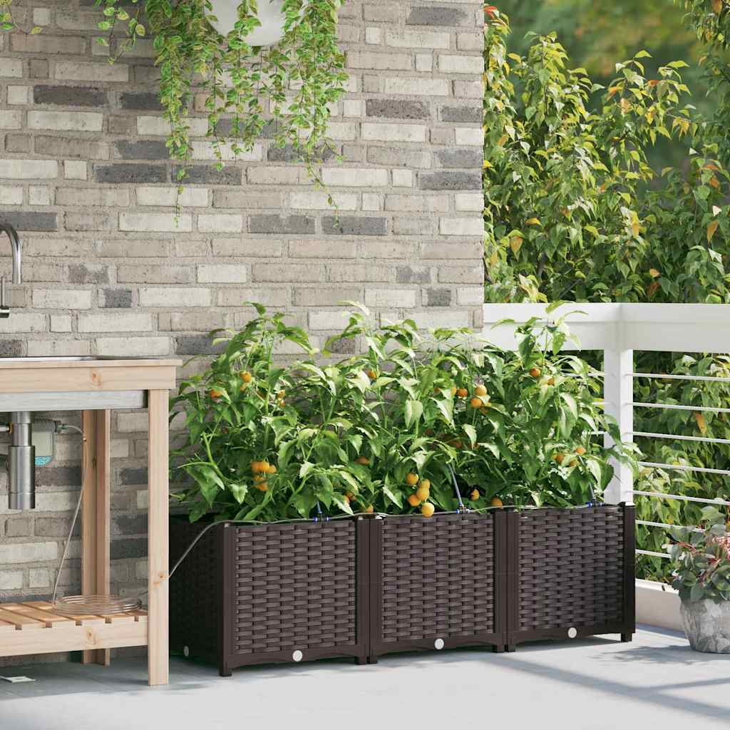 Vasi da giardino Marrone 120 x 40 x 37.5 cm Acciaio - homemem39