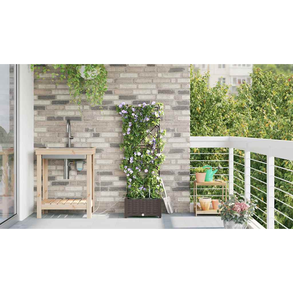 Vaso da giardino Marrone 40 x 40 x 126 cm Plastica | homemem39