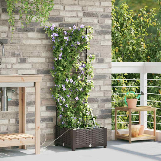 Vaso da giardino Marrone 40 x 40 x 126 cm Plastica | homemem39