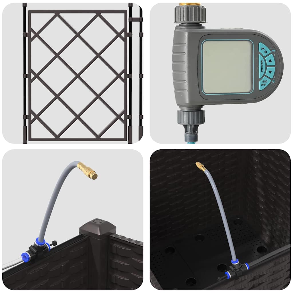 Vasi da giardino Marrone 40 x 40 x 142 cm Acciaio - homemem39