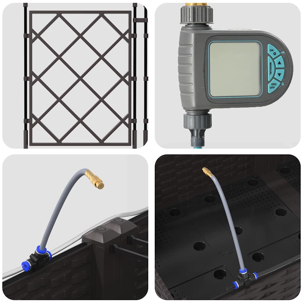 Vasi da giardino Marrone 80 x 40 x 126 cm Acciaio - homemem39