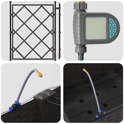 Vasi da giardino Marrone 80 x 40 x 126 cm Acciaio - homemem39