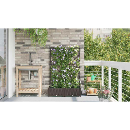 Vaso da giardino 2 pcs Marrone 80 x 40 x 126 cm Plastica