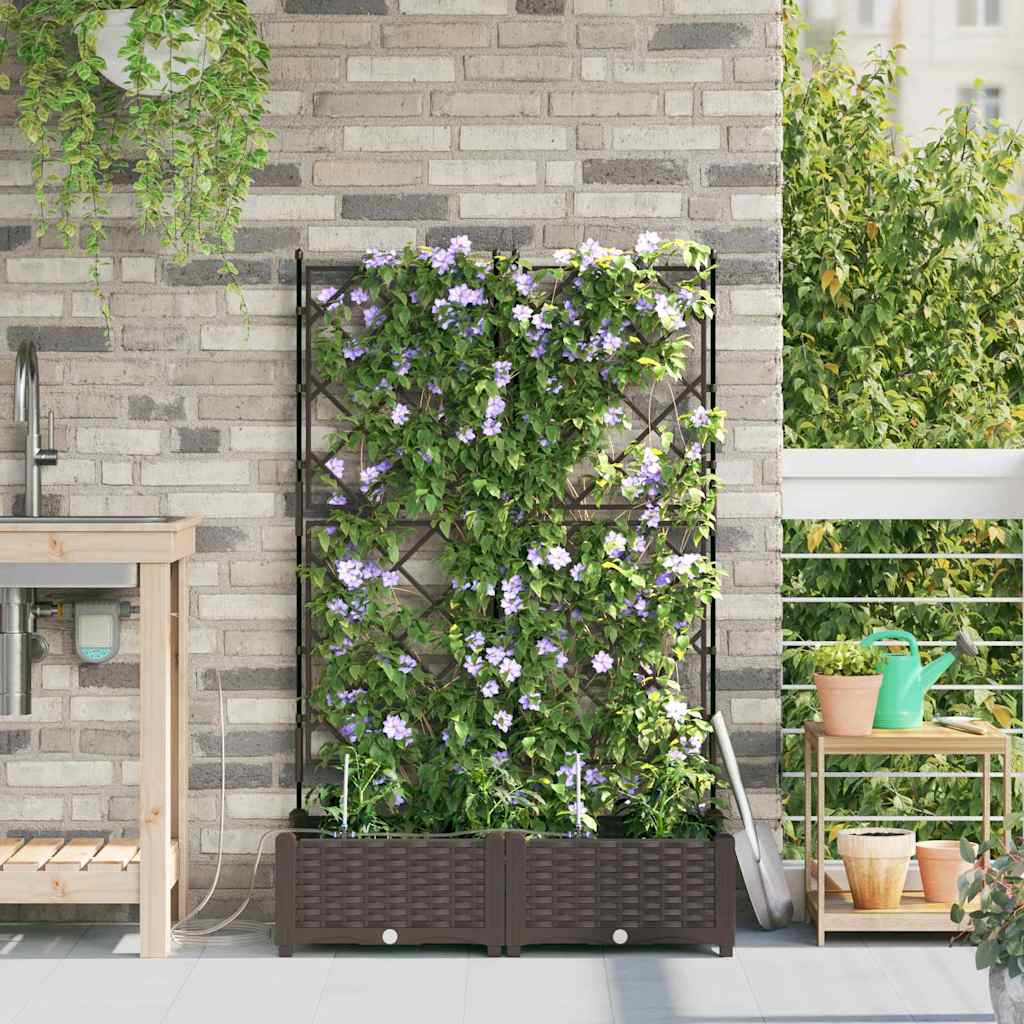 Vaso da giardino 2 pcs Marrone 80 x 40 x 126 cm Plastica