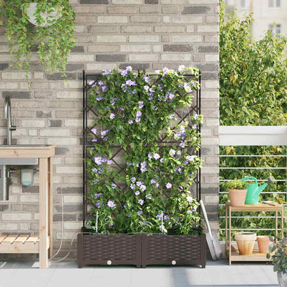 Vaso da giardino 2 pcs Marrone 80 x 40 x 126 cm Plastica