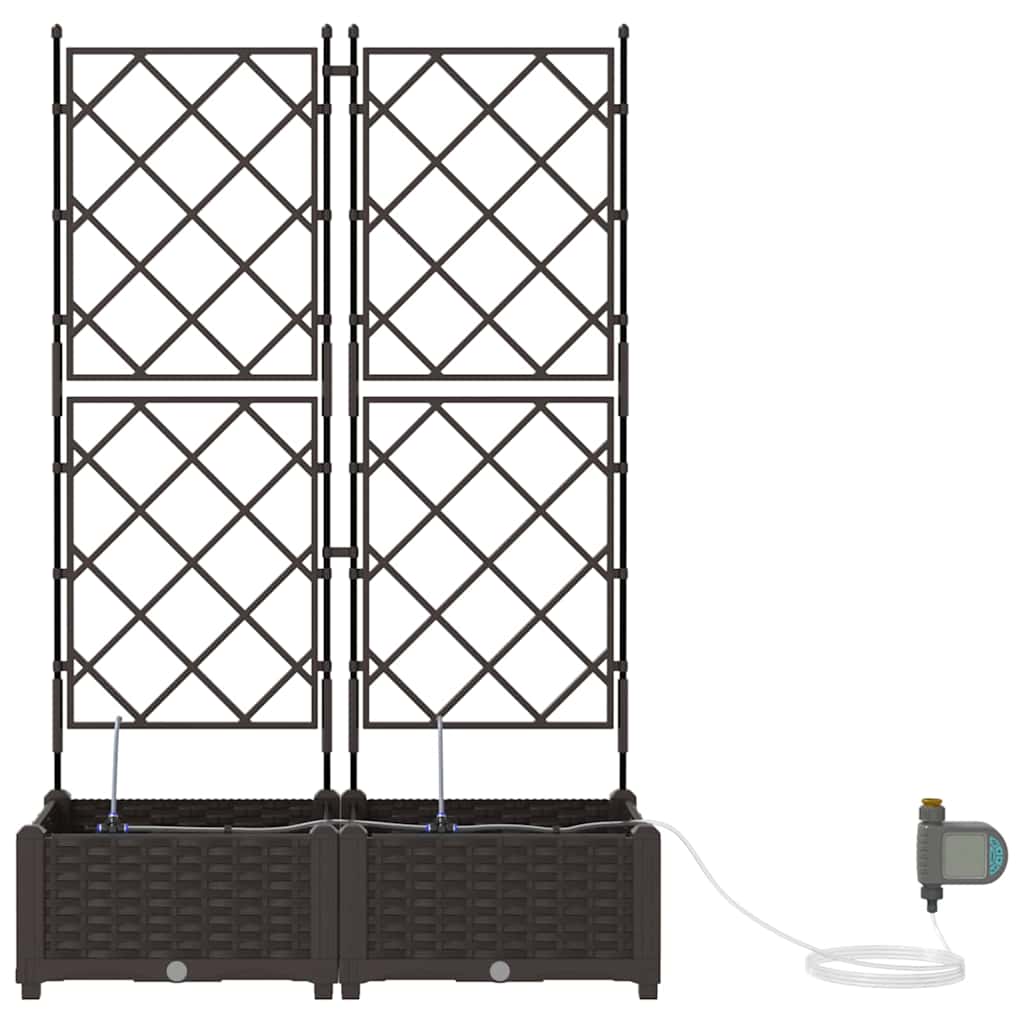 Vaso da giardino 2 pcs Marrone 80 x 40 x 126 cm Plastica