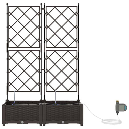 Vaso da giardino 2 pcs Marrone 80 x 40 x 126 cm Plastica