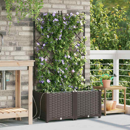 Vaso da giardino 2 pcs Marrone 80 x 40 x 142 cm Plastica